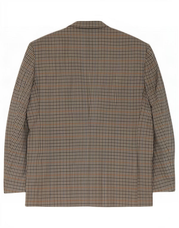Pierre Cardin Chaqueta tipo blazer de 2 botones para hombre Reino Unido 40 Algodón a cuadros gris grande