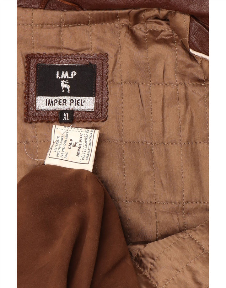 Vintage chaqueta de cuero para hombre Reino Unido 42 XL cuero marrón