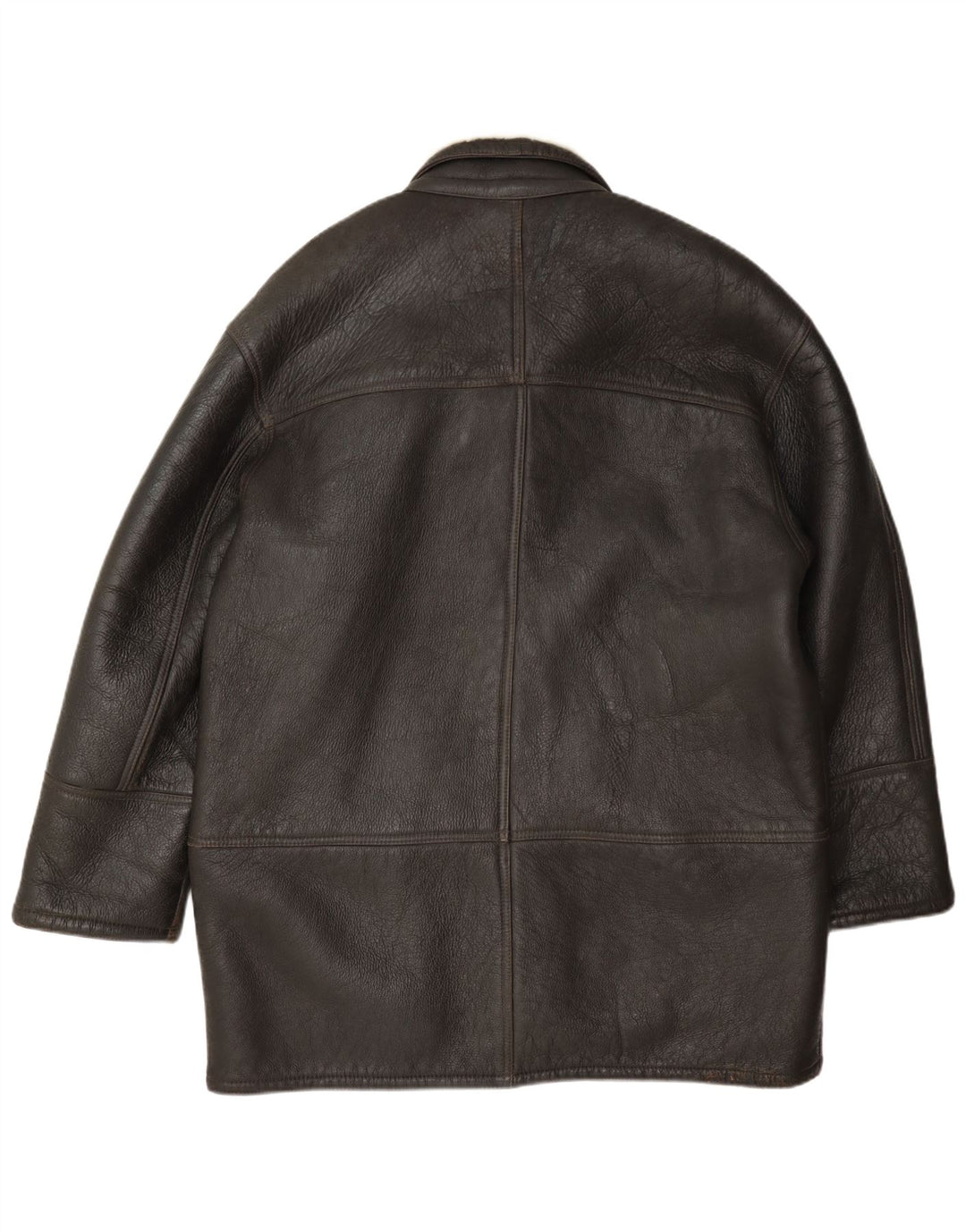 Vintage Hombres Shearling Chaqueta Tamaño 52 XL Marrón