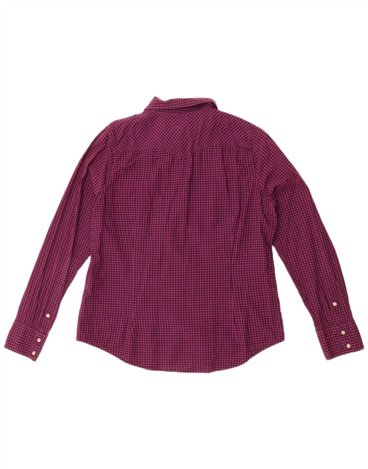 Camisa Levi's para mujer UK 46 Algodón a cuadros morado grande