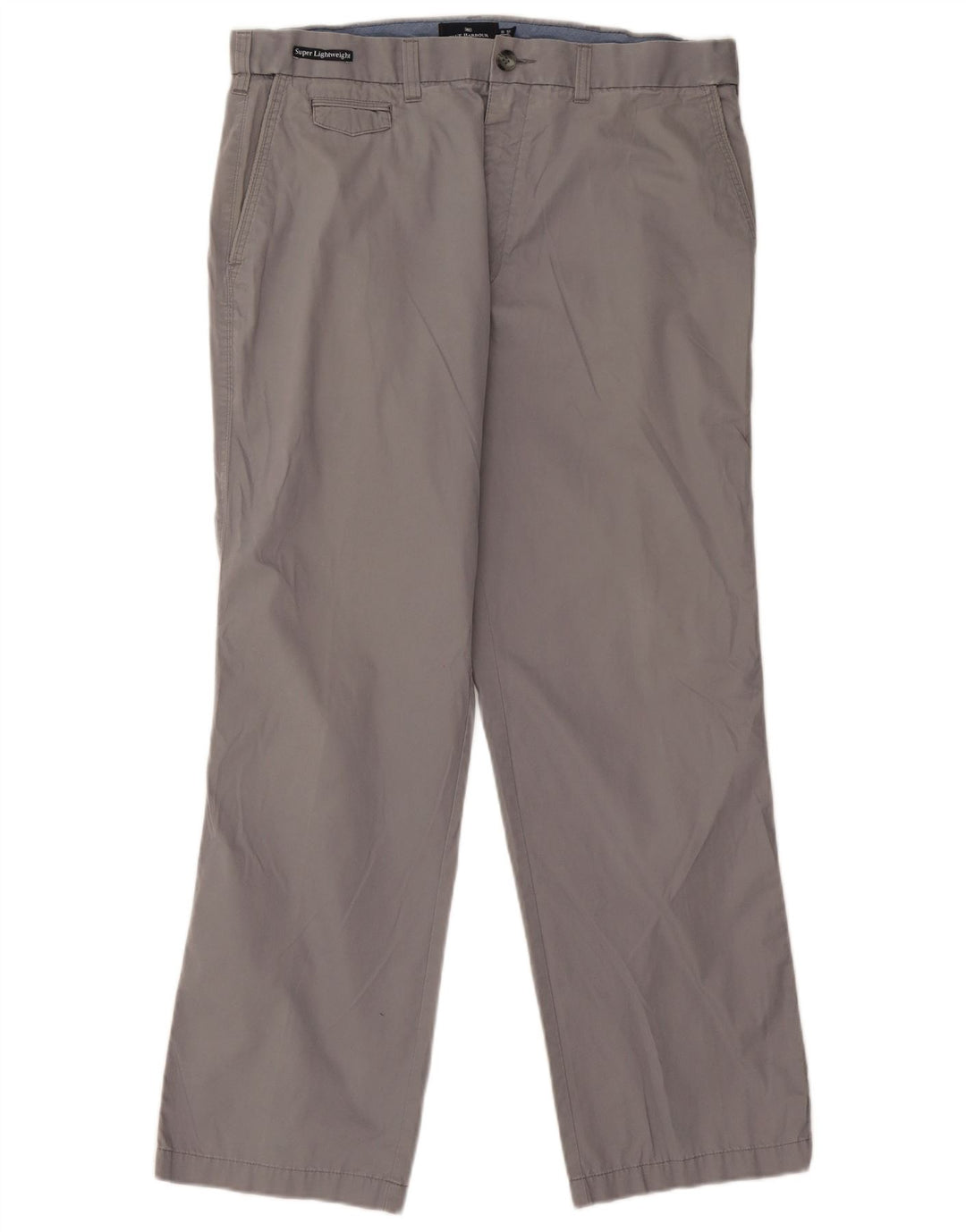 Marks & Spencer Pantalón chino recto azul Harbor para hombre W36 L29 Gris