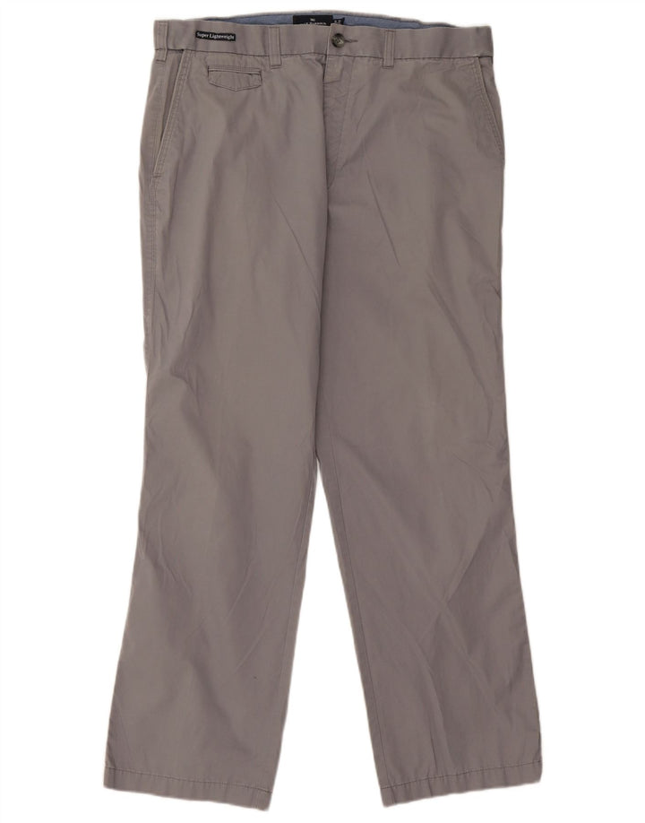 Marks & Spencer Pantalón chino recto azul Harbor para hombre W36 L29 Gris