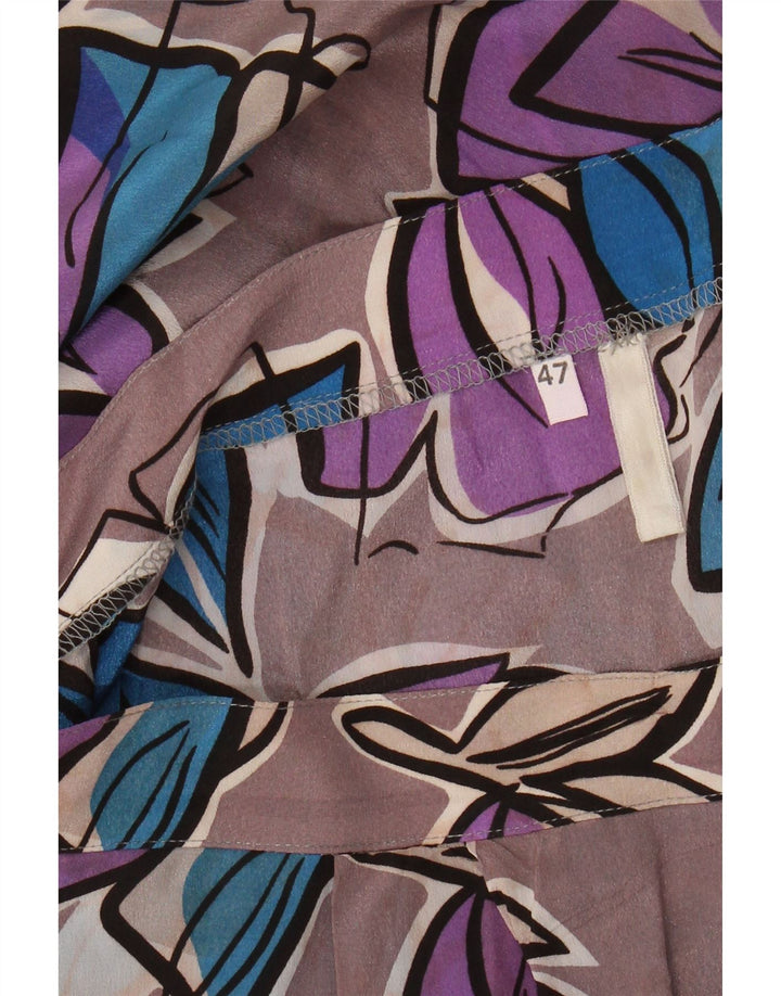 VINTAGE Womens A-Line Skirt W33 Large Grey Floral
