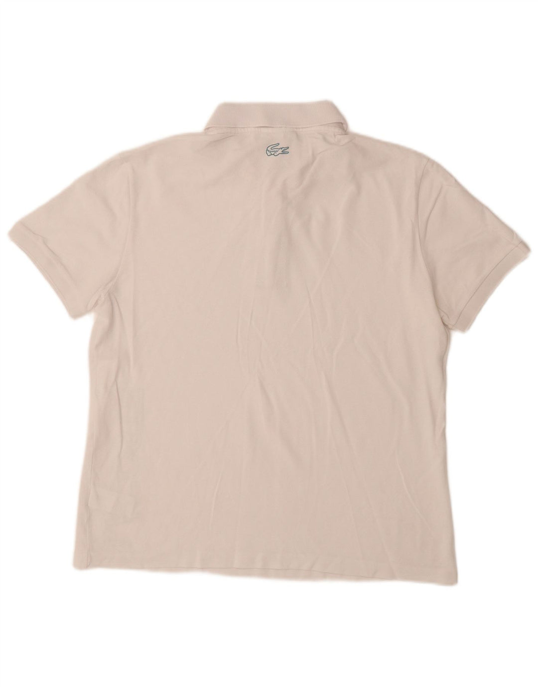 LACOSTE Polo gráfico de corte regular para hombre talla 5 grande algodón blanco