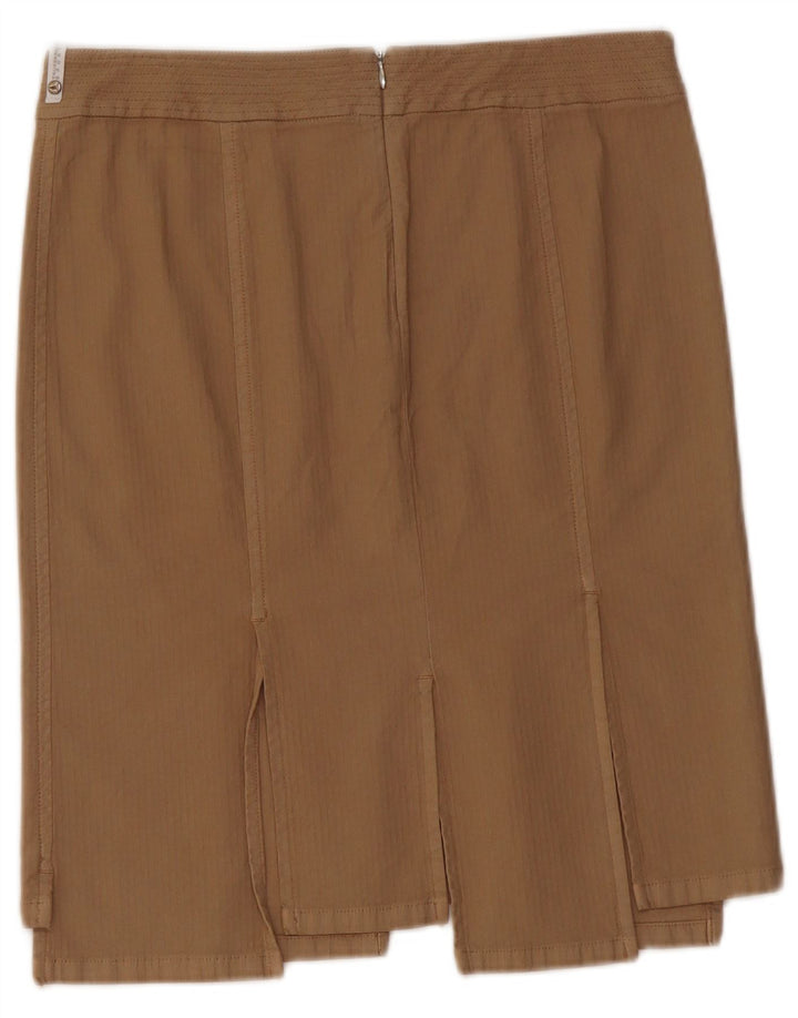 TRUSSARDI Falda recta para mujer IT 42 Medium W28 Algodón beige