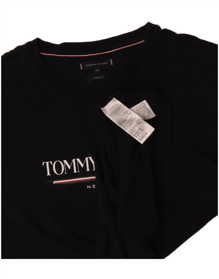 Tommy Hilfiger Camiseta gráfica de ajuste regular para hombre Top 2XL Algodón negro