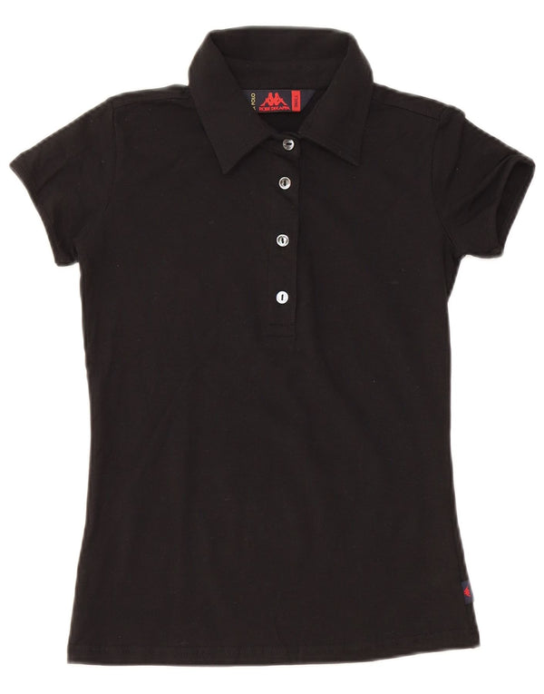 KAPPA Polo para mujer UK 8 Small Algodón negro
