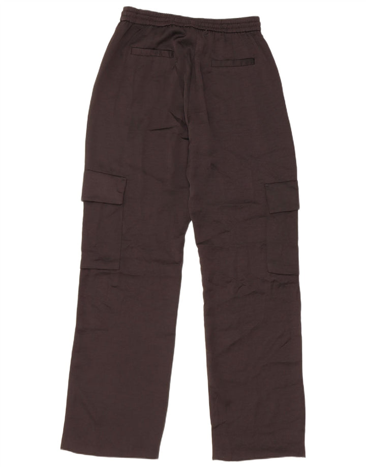 Zara Mujer Pantalones Cargo Rectos Pequeño W27 L31 Negro