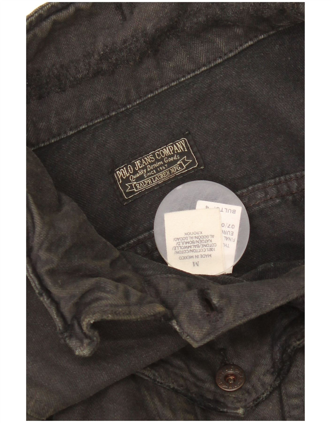 Polo Ralph Lauren - Chaqueta vaquera desgastada para mujer, talla 40, talla mediana, color negro