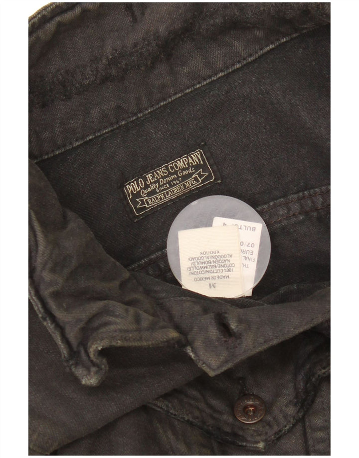Polo Ralph Lauren - Chaqueta vaquera desgastada para mujer, talla 40, talla mediana, color negro
