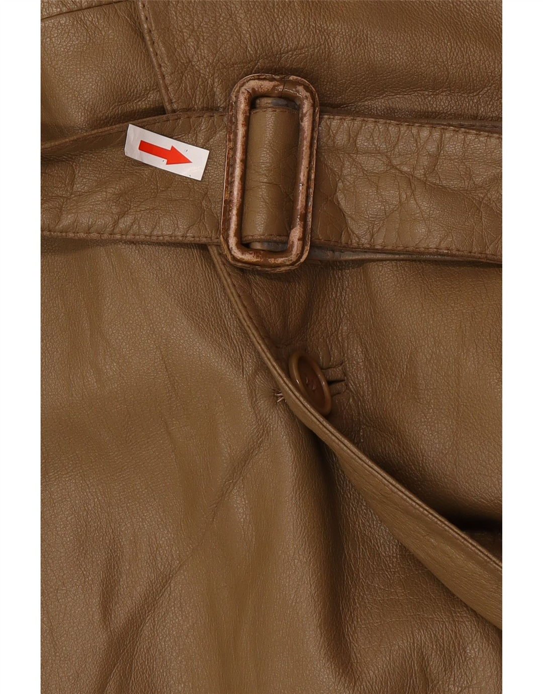 Vintage hombres cuero gabardina IT 46 pequeño cuero marrón