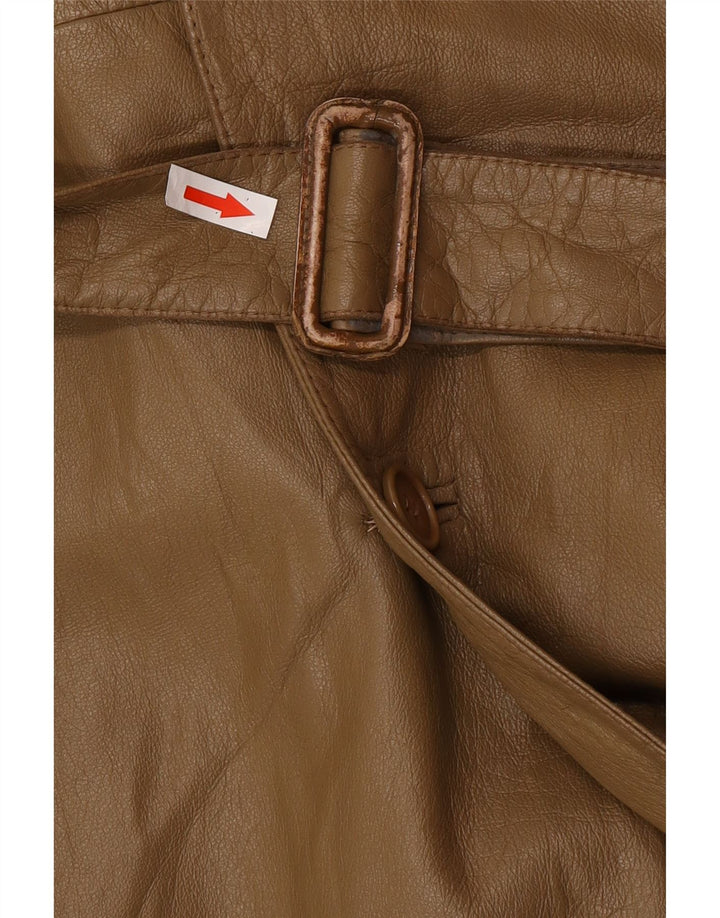 Vintage hombres cuero gabardina IT 46 pequeño cuero marrón