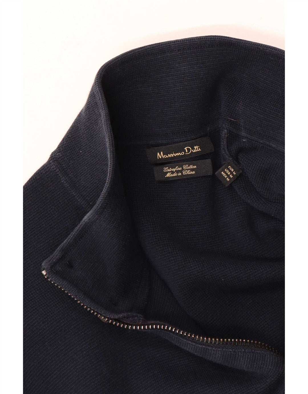 Massimo Dutti Jersey Cárdigan Hombre Mediano Azul Marino Algodón