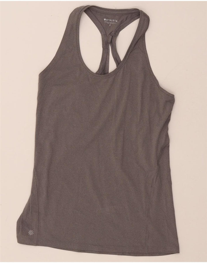 ATHLETA Camiseta sin mangas para mujer UK 8 Small Gris Poliéster