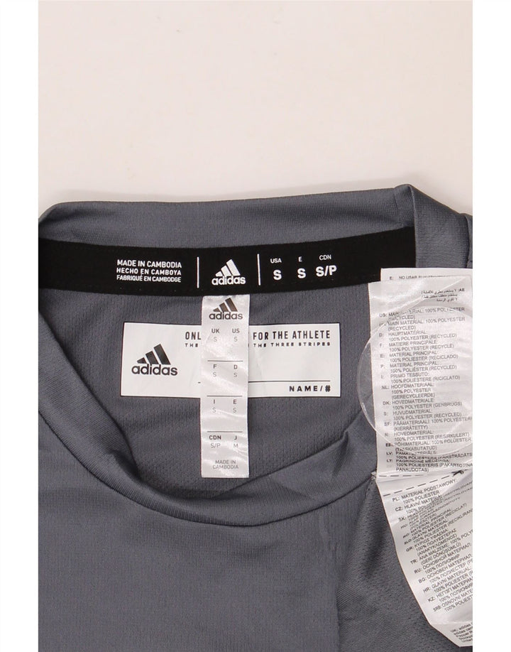 ADIDAS Mens Longwood Graphic Camiseta Top Pequeño Gris Poliéster