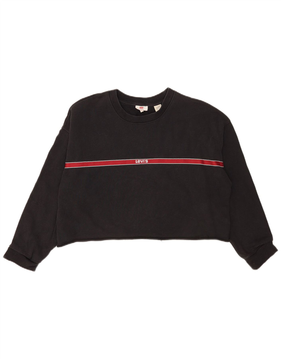Levi's - Sudadera corta extragrande para mujer, talla 40, talla grande, color gris a rayas