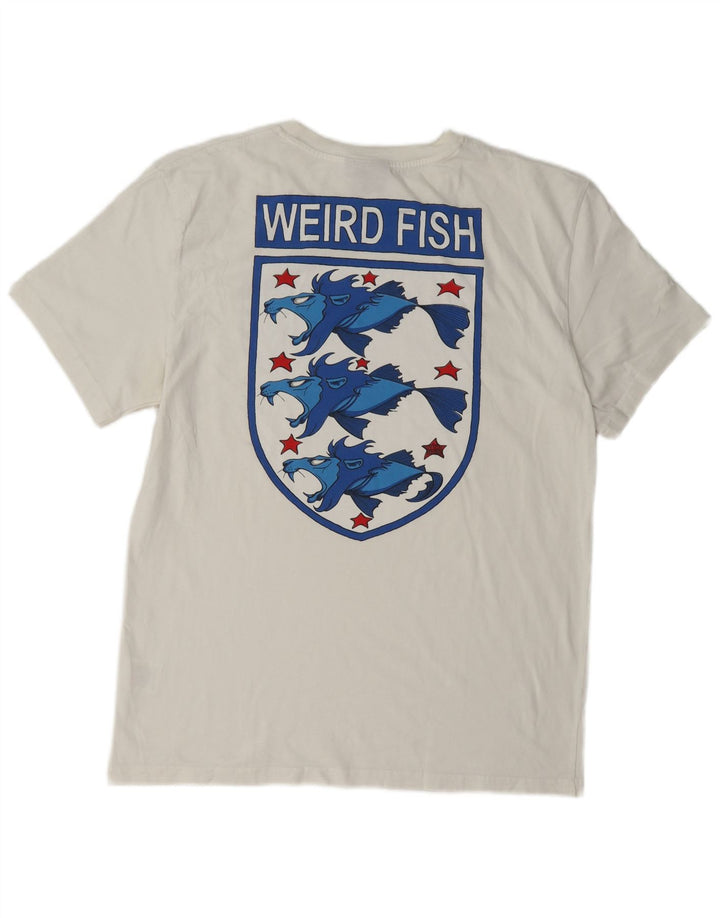 Weird Fish Camiseta gráfica para hombre Top grande de algodón blanco