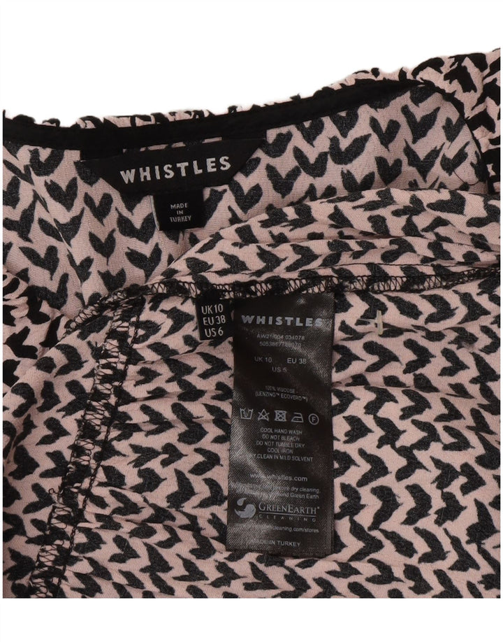 Whisper Vestido largo con estampado abstracto para mujer, talla 10, viscosa rosa pequeña