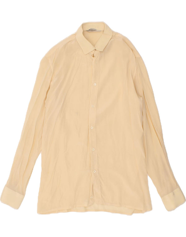 VINTAGE Camisa Hombre Talla 40 Mediana Amarilla