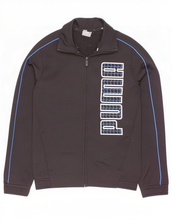 Puma Boys Graphic Chándal Top Chaqueta 7-8 Años Negro Poliéster