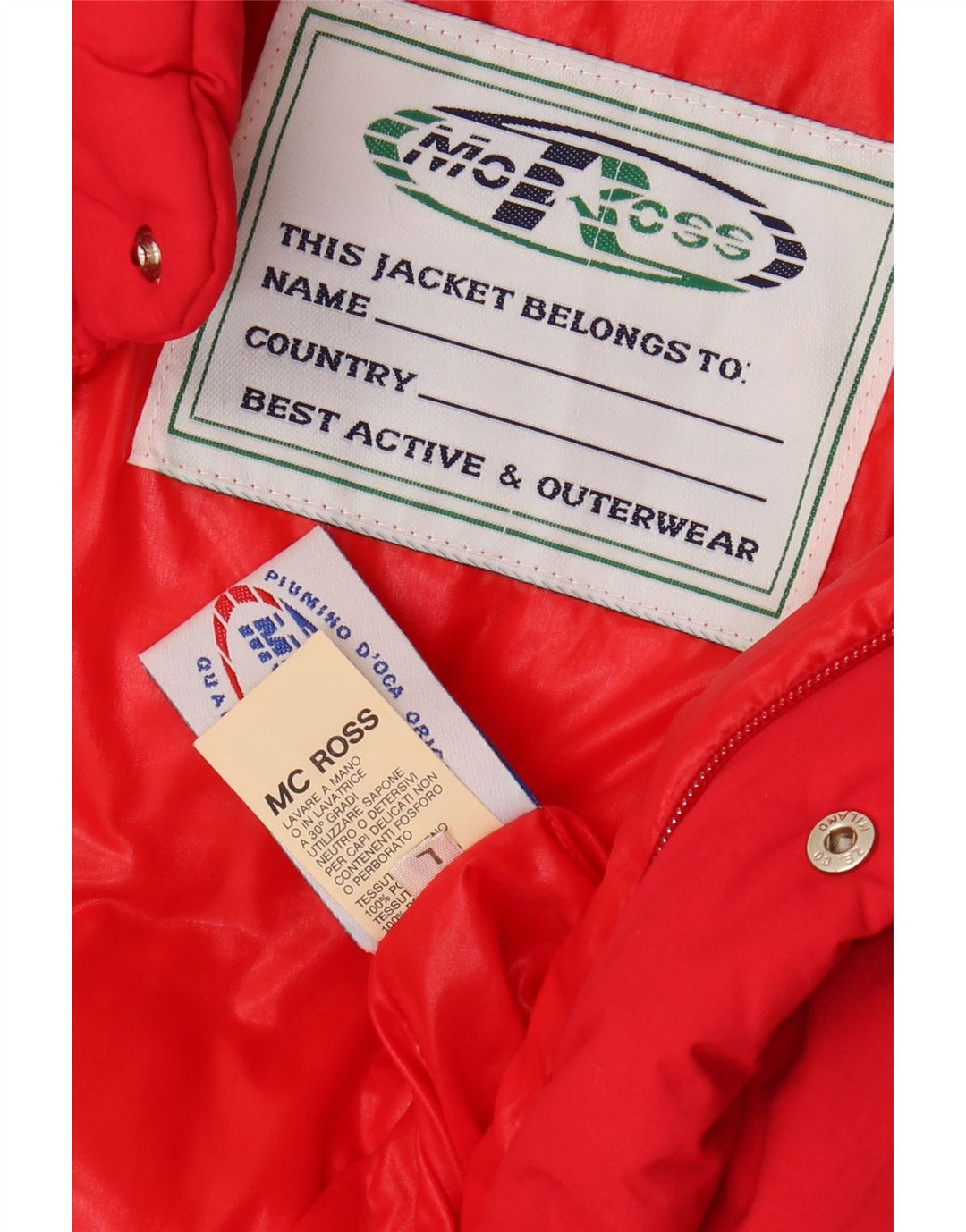 MC ROSS Mens Padded Jacket UK 40 Large Red Polyamide