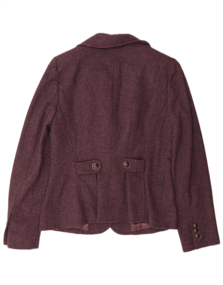 Luisa Spagnoli Chaqueta tipo blazer de 4 botones para mujer IT 44 Lana mediana burdeos