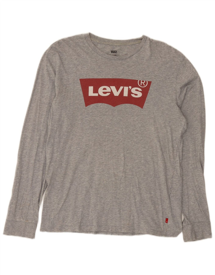 Levi's Hombre Graphic Top Manga Larga Algodón Gris Medio