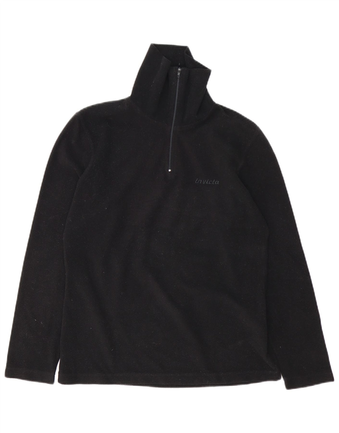 Invicta Jersey de forro polar con cuello y cremallera para mujer UK 44 Grande Poliéster negro