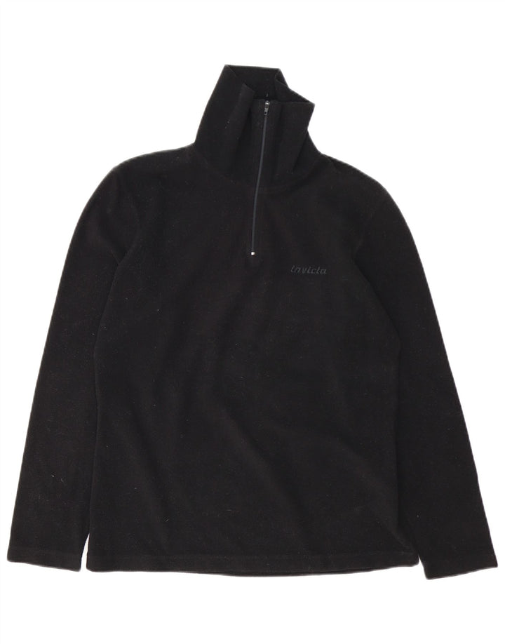 Invicta Jersey de forro polar con cuello y cremallera para mujer UK 44 Grande Poliéster negro