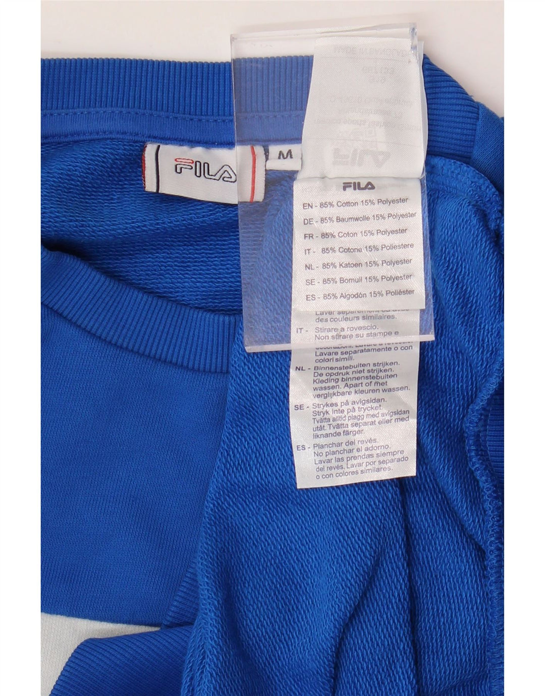 FILA Hombre Sudadera Gráfica Jersey De Algodón Con Bloques De Color Azul Medio