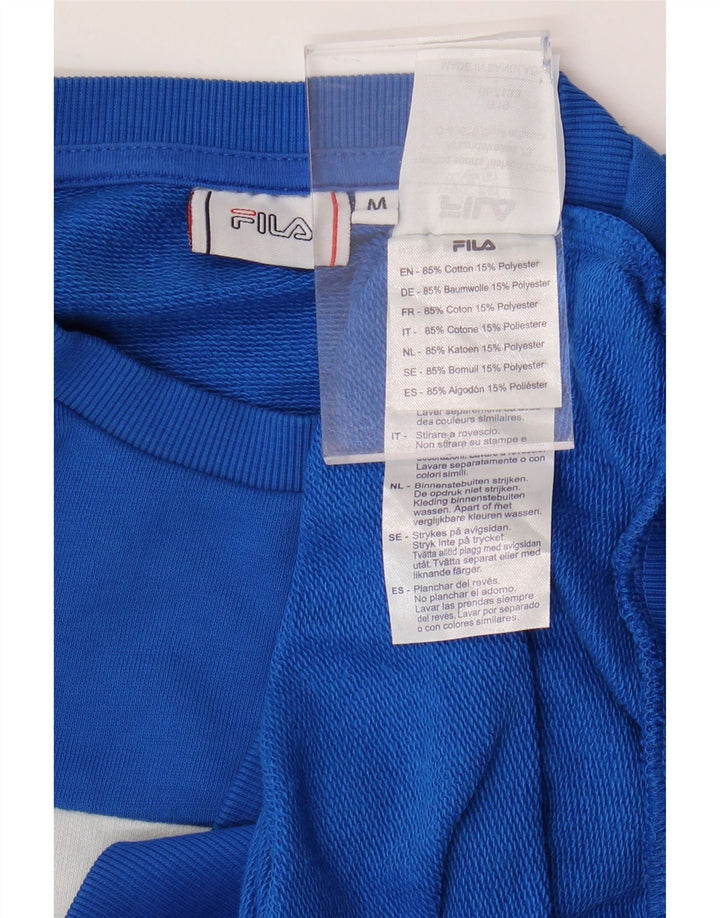 FILA Hombre Sudadera Gráfica Jersey De Algodón Con Bloques De Color Azul Medio