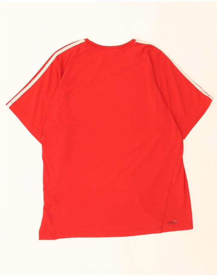 Adidas Mens Climalite Camiseta Top Grande Rojo Algodón