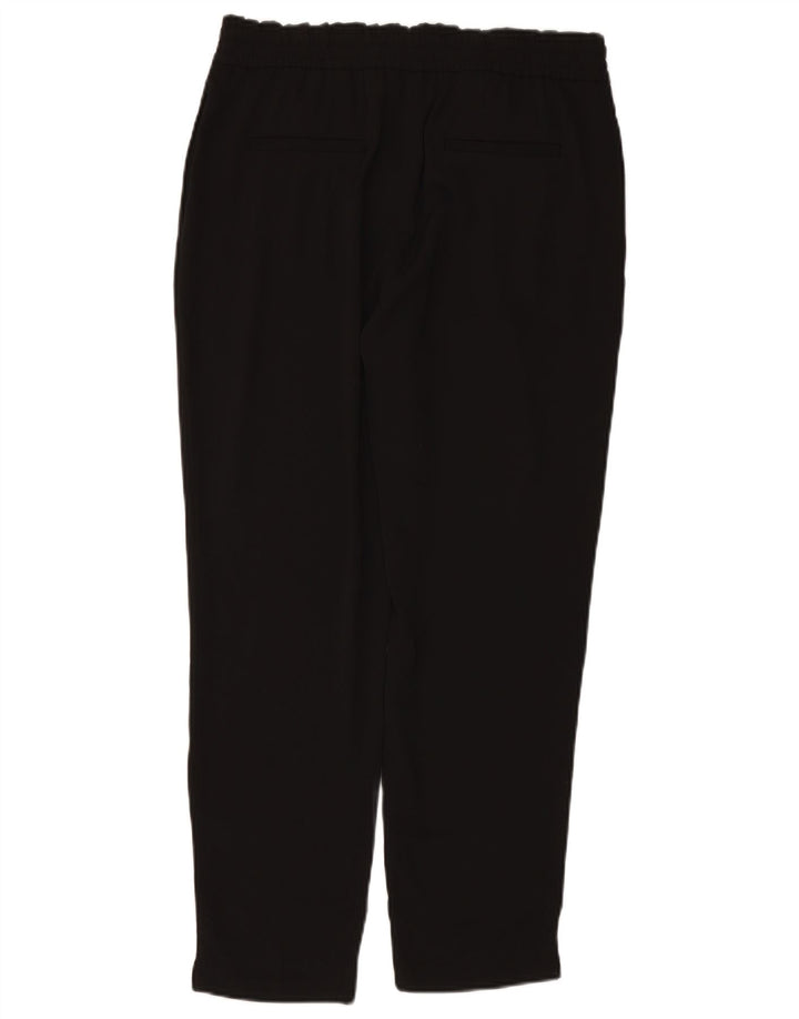 ZARA Mujer Pantalones Cortos Cónicos De Cintura Alta UK 46 Large W34 L27 Negro