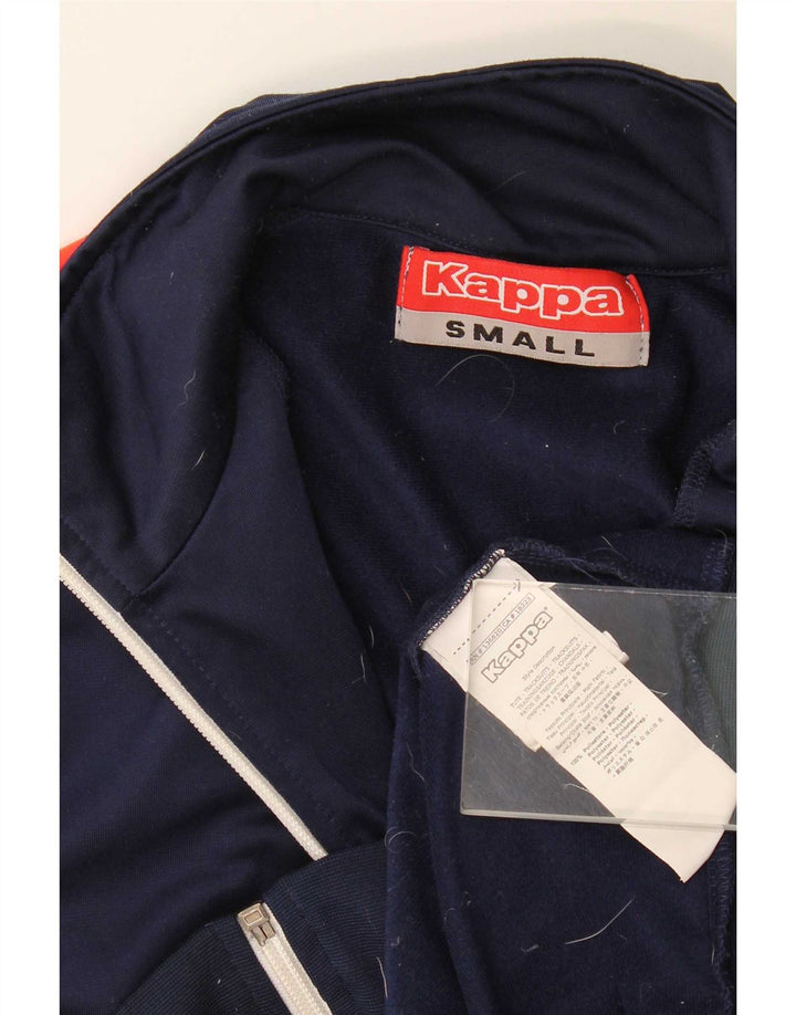 Kappa Hombre Chándal Top Chaqueta Small Azul Marino Colorblock Poliéster