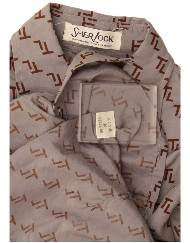 Vintage mujer camisa gráfica Reino Unido 12 gris medio