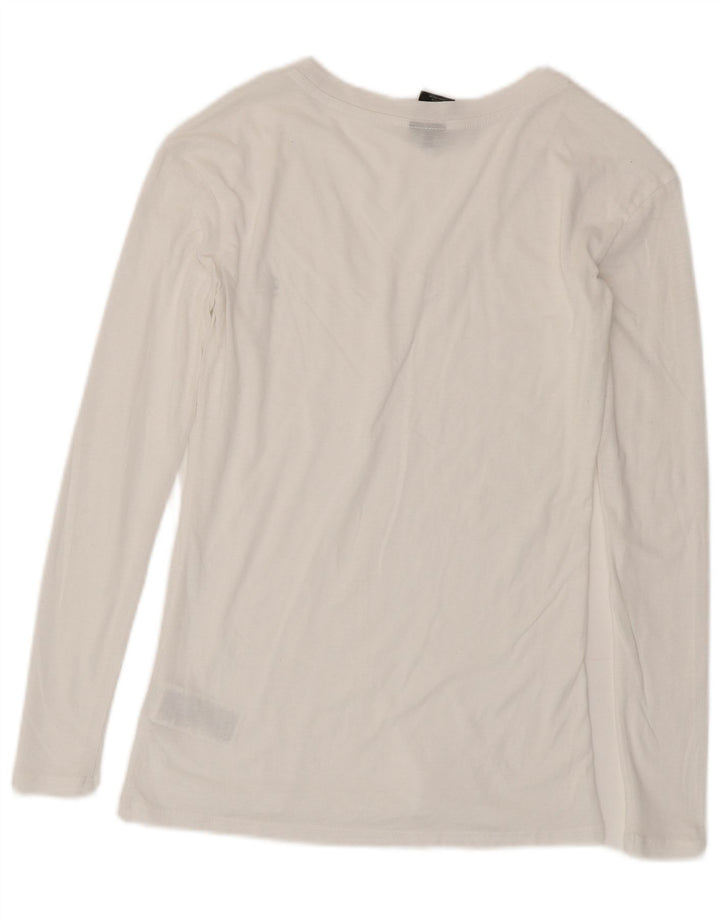 G-Star Mujer Top Manga Larga UK 40 Pequeño Algodón Blanco