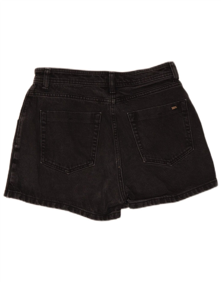 Zara Mujer Shorts Vaqueros Medianos W28 Negro Algodón