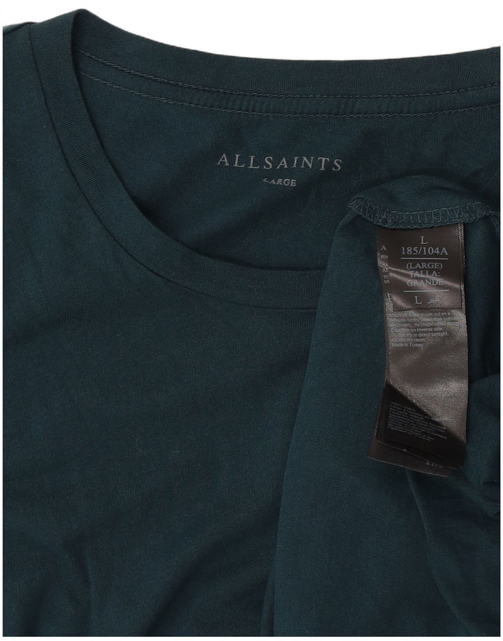 ALL SAINTS Camiseta para hombre Top Grande Verde Algodón