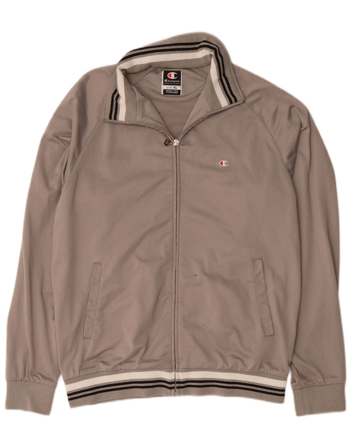 Champion Chaqueta de chándal para hombre XL Gris Colorblock Poliéster
