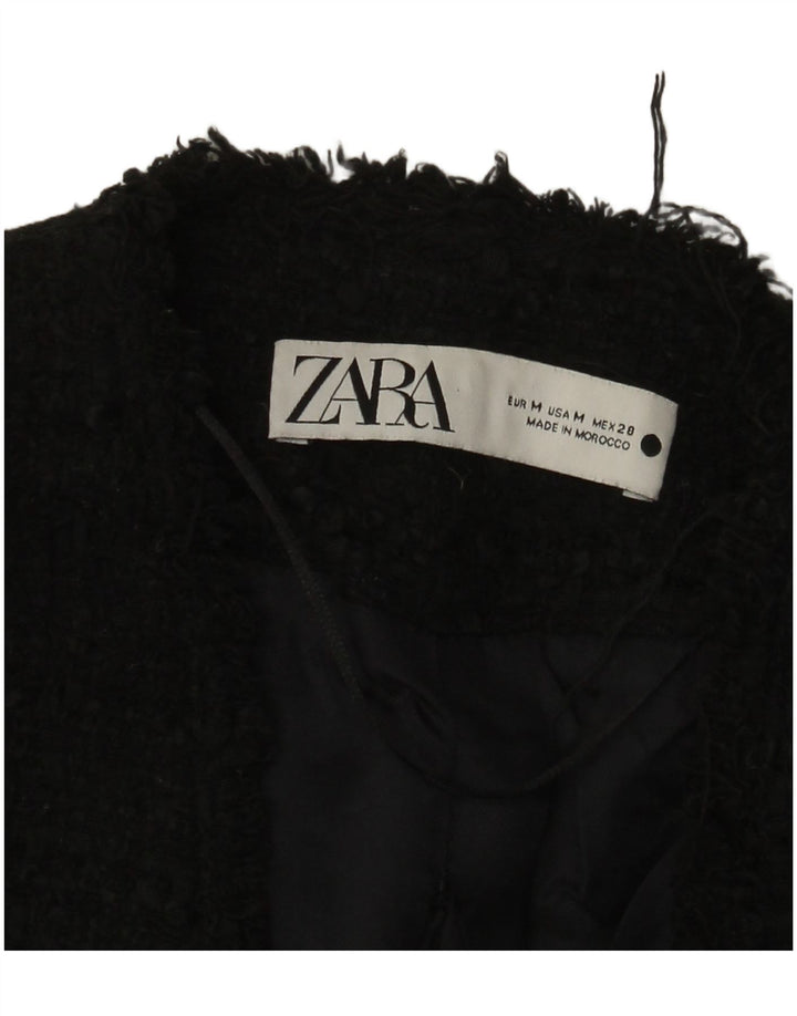 Zara Mujer Chaqueta Blazer De Doble Botonadura Reino Unido, 12 Mediano Negro