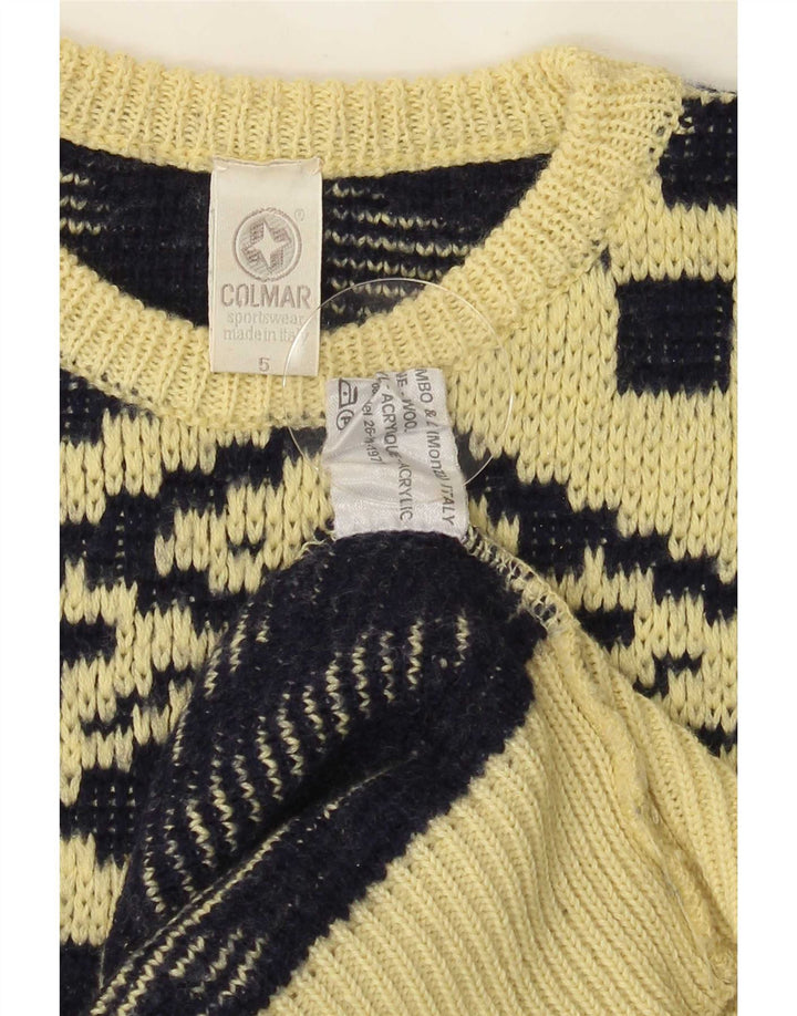 Jersey De Cuello Redondo De Lana Geométrica Amarillo Medio | Colmar Hombre