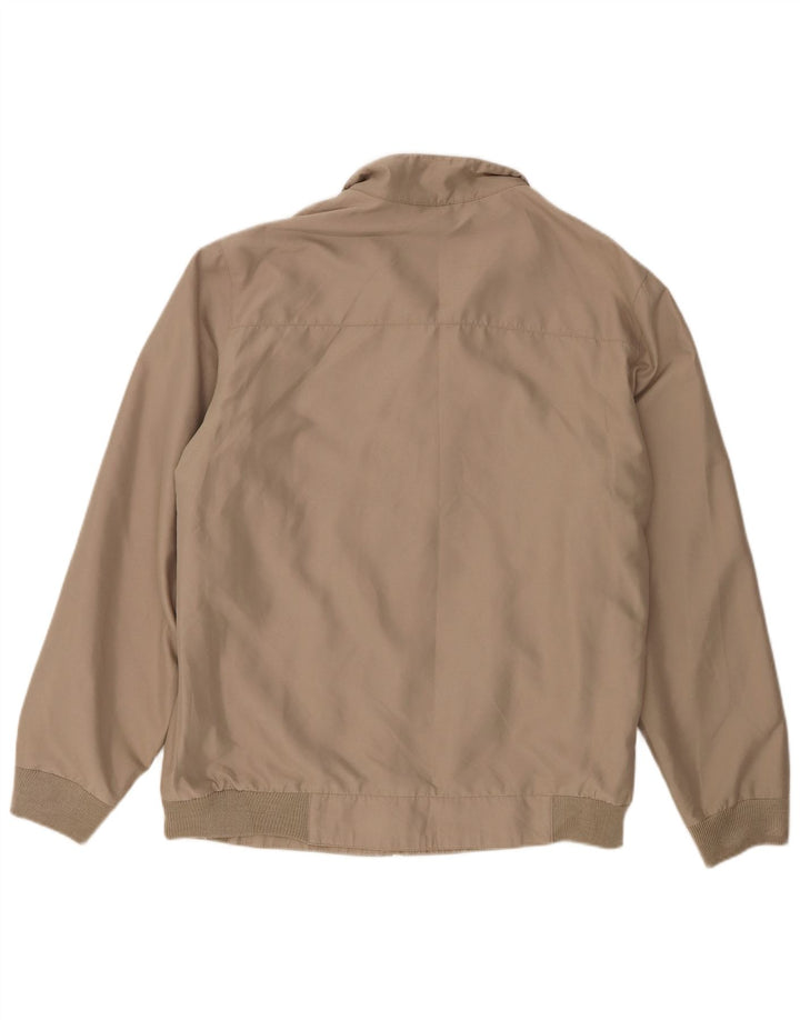 Vintage hombres bomber chaqueta Reino Unido 40 poliéster beige grande