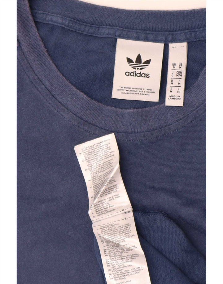 Camiseta Adidas Hombre Top Azul Medio Algodón
