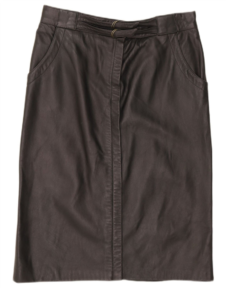 Falda de cuero vintage para mujer W33 grande negro