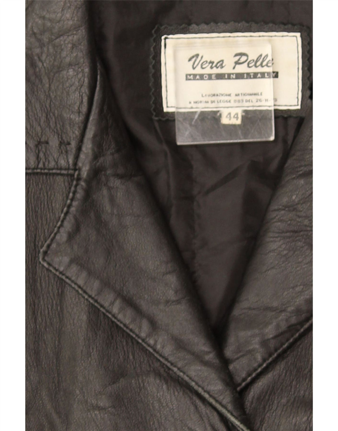 Chaqueta de cuero vintage para mujer IT 44 Cuero negro medio