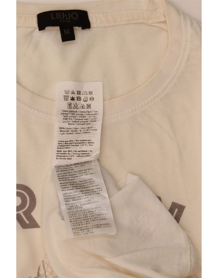 Liu Jo - Camiseta gráfica para hombre, talla mediana, algodón blanco