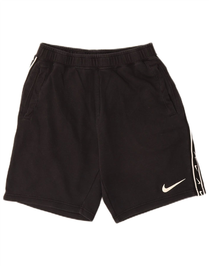 Nike Pantalones cortos deportivos con gráficos para hombre, algodón negro mediano