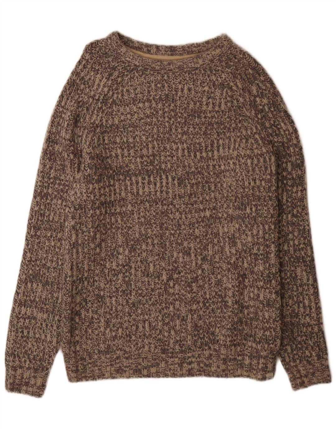 Jersey de hombre con cuello redondo y acrílico moteado en gris medio de Fat Face