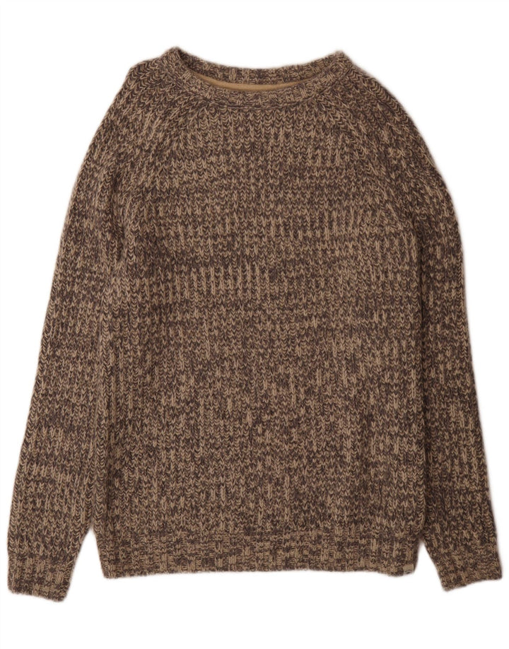 Jersey de hombre con cuello redondo y acrílico moteado en gris medio de Fat Face