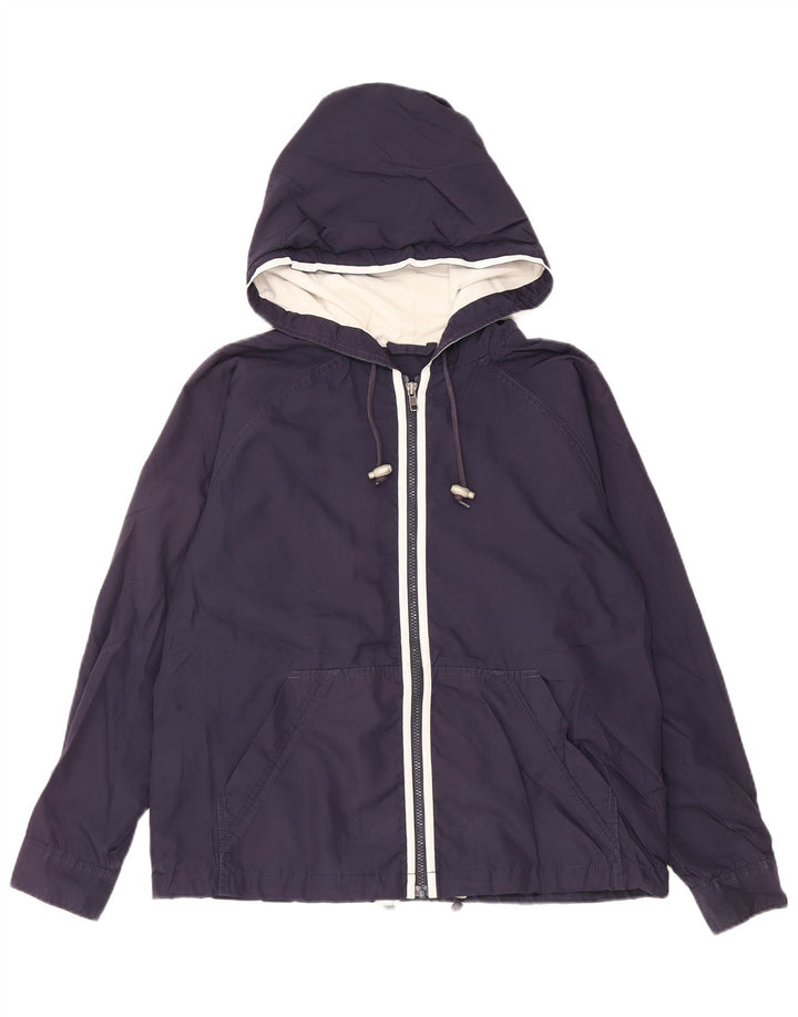 EDDIE BAUER Chaqueta impermeable con capucha para mujer UK 40 Mediana Azul marino Poliéster